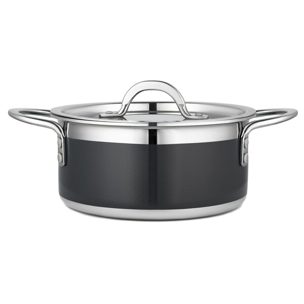 Bon Chef Country French 2 Pot W/Cover 7-3/4 Dia X 3-1/2H 2 Qt 9 Oz - Black 71300-CF2-B - main
